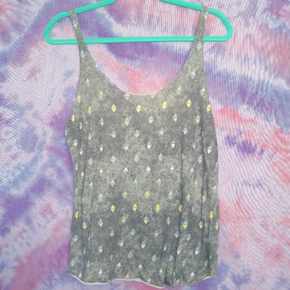 BDG Pastel and Gray Geometric Tank Top: L - Picture 2 of 4